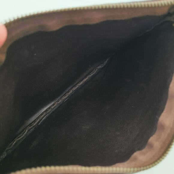 Valentino Vintage Pouch Wallet Zip Clutch Designer 7x4 Designer Brown Logo - Picture 4 of 10